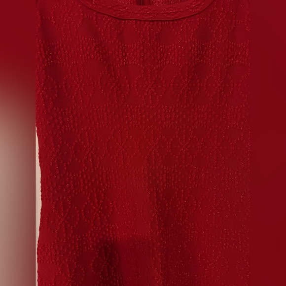 ALAIA Red Textured MIDI Scoop Neck Sleeveless A Line Dress Size 40 US 6 | 8 - Picture 16 of 16